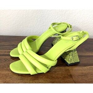 Circus Sam Edelman Lime Green abstract Ball Triangle snake print Heel 7.5